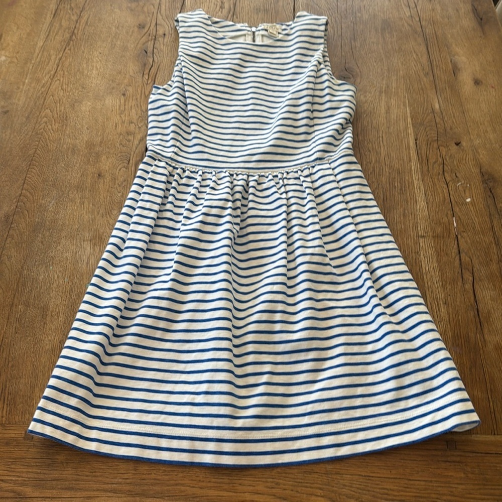 J. Crew Blue and White Striped Sleeveless Midi Dress - Picture 2 of 6